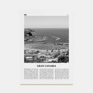 Gran Canaria Travel B&W Poster