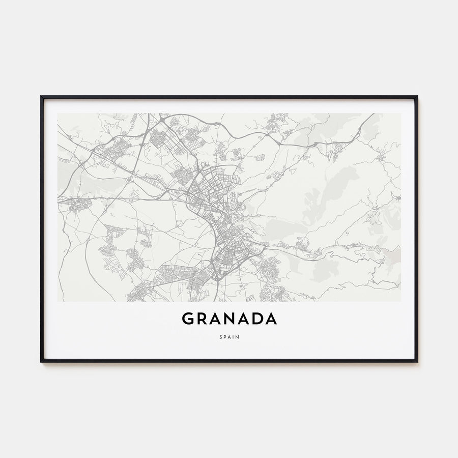 Granada Map Landscape Poster