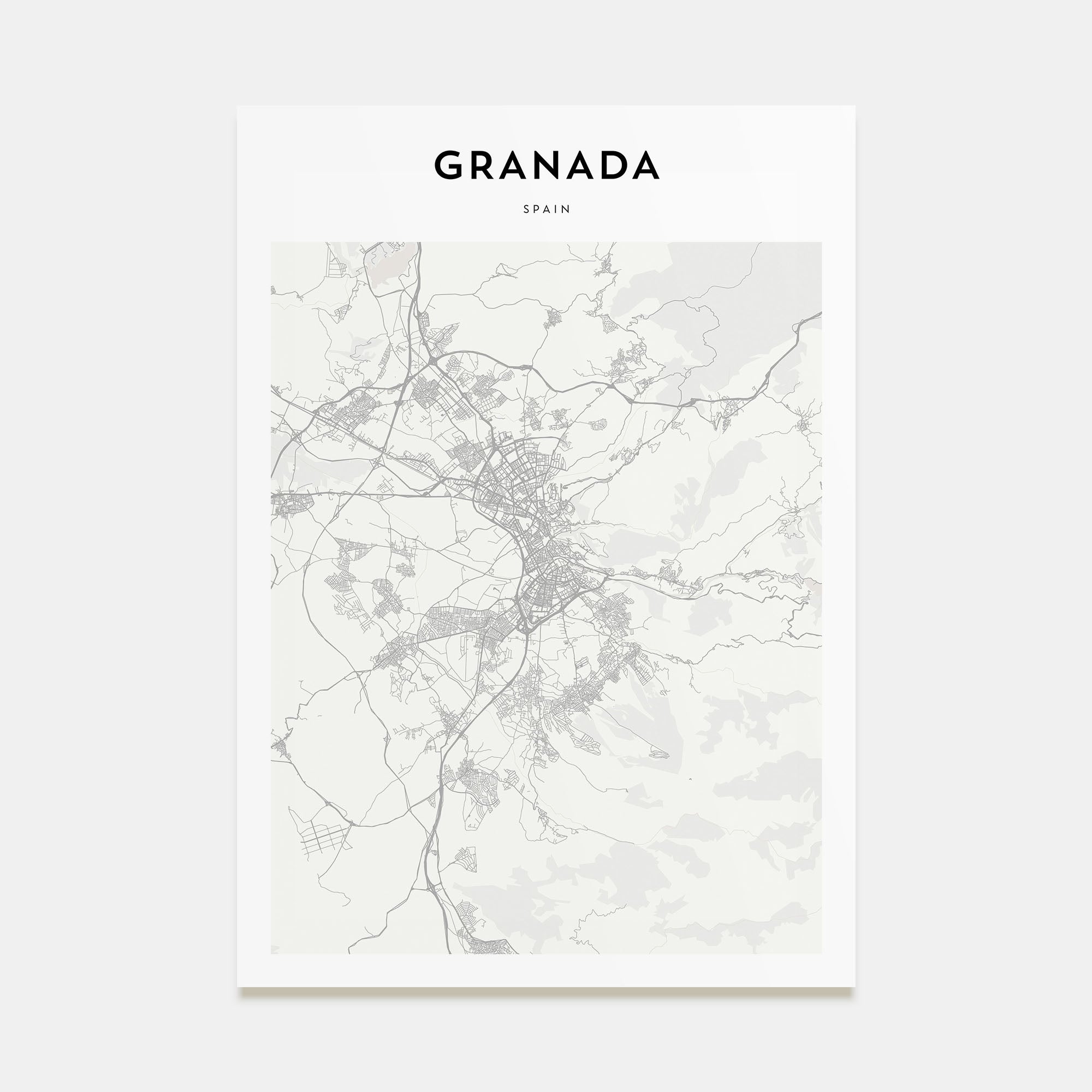 Granada Map Portrait Poster