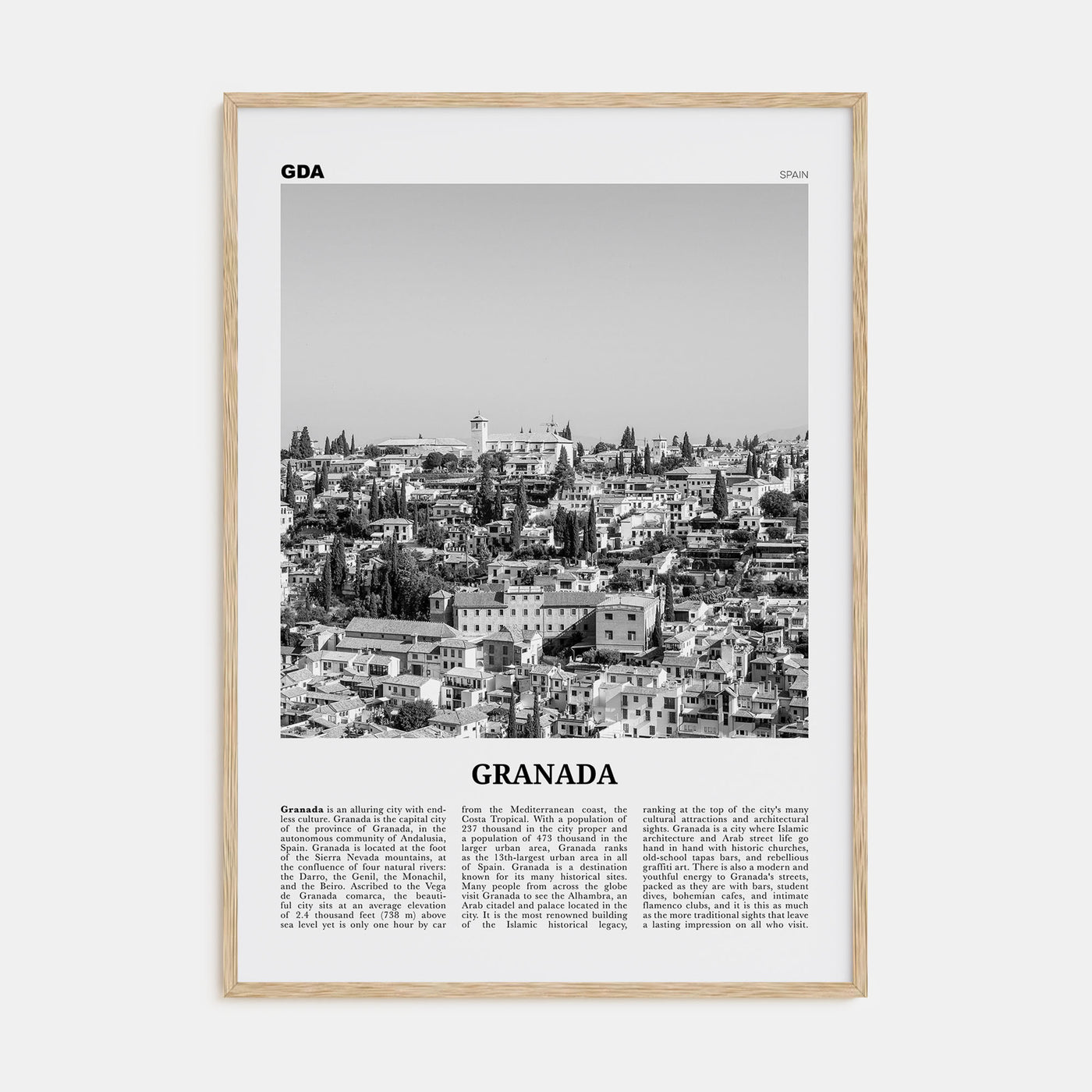 Granada Travel B&W No 1 Poster