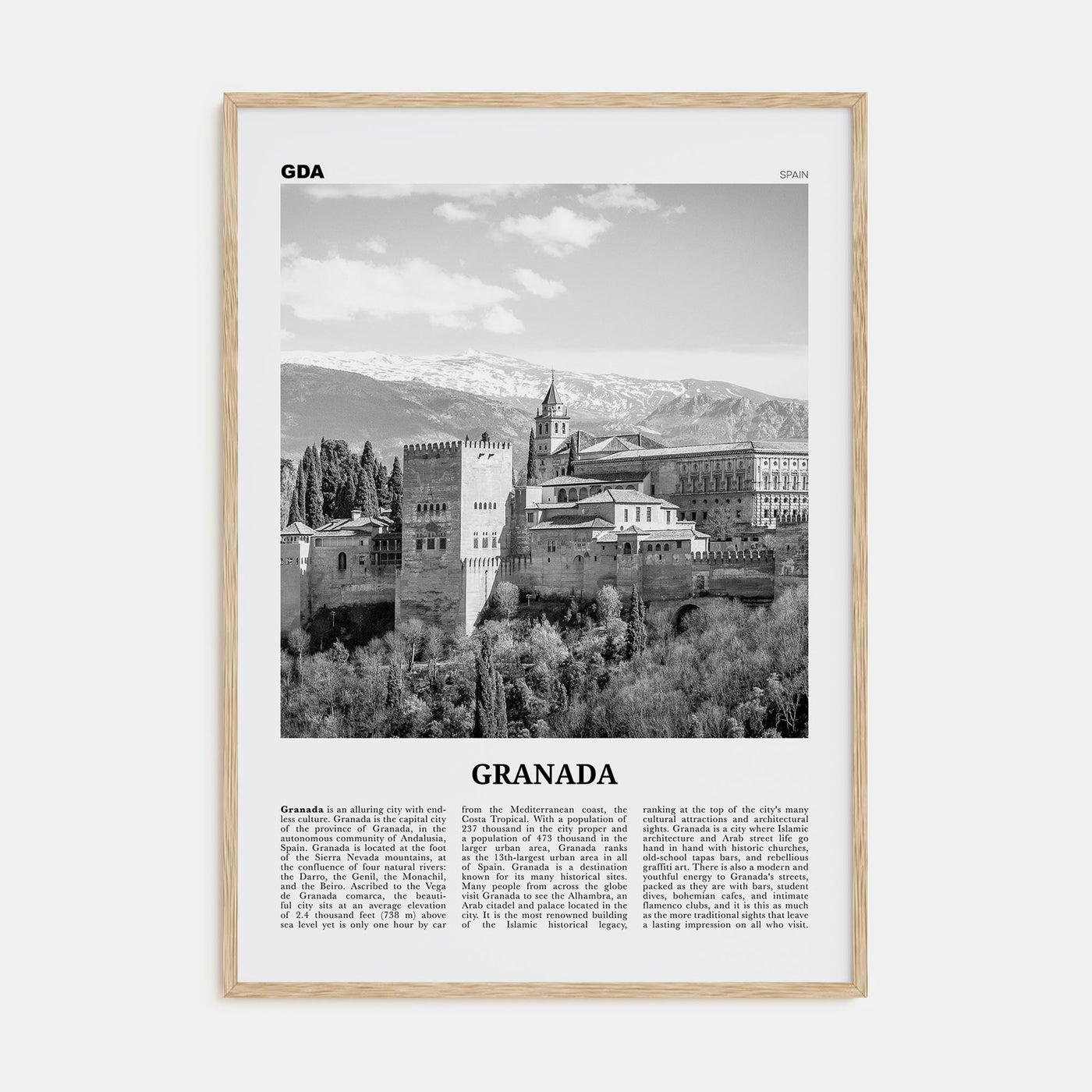 Granada Travel B&W No 2 Poster
