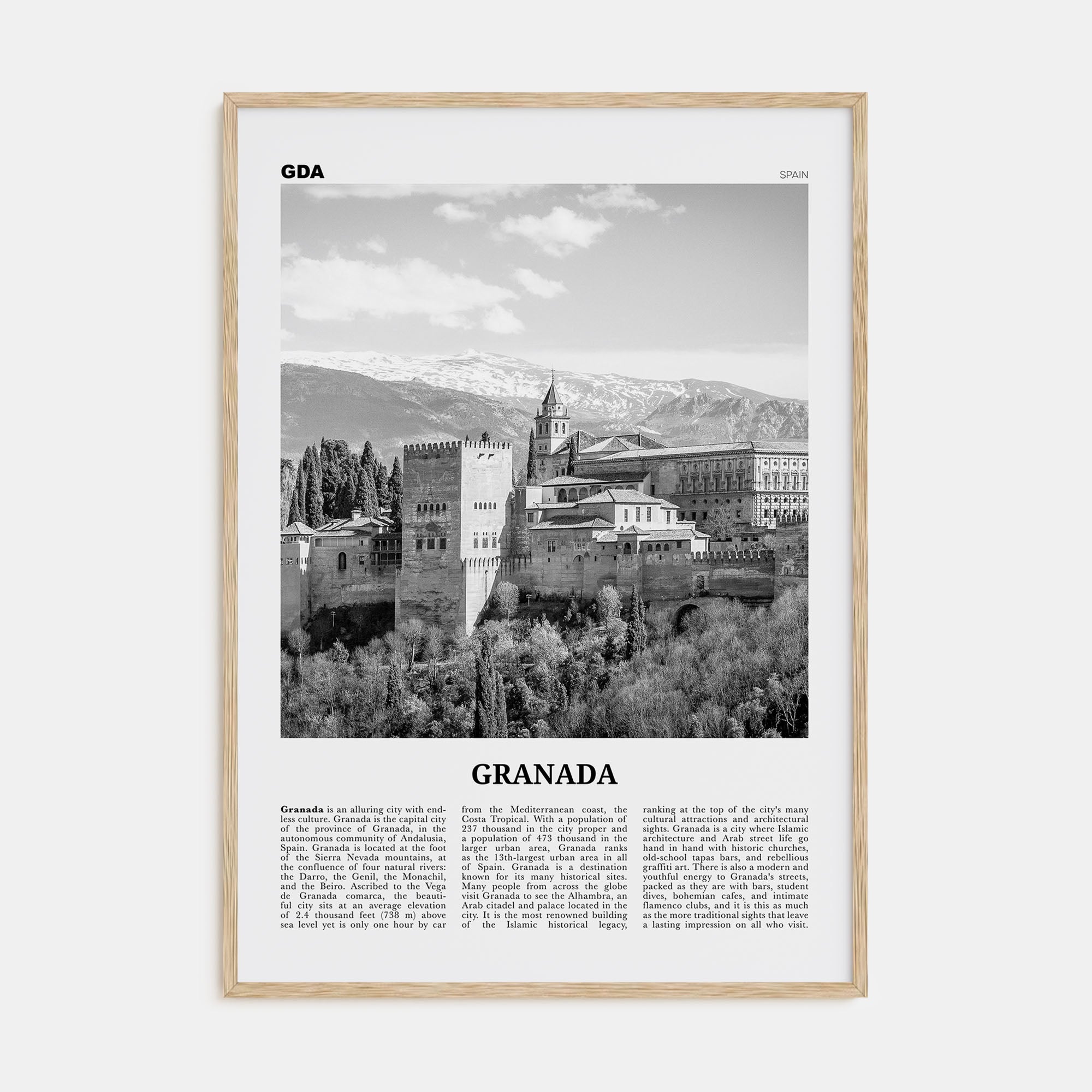 Granada Travel B&W No 2 Poster