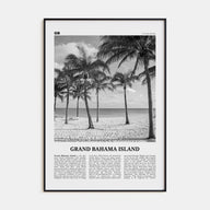 Grand Bahama Island Travel B&W Poster