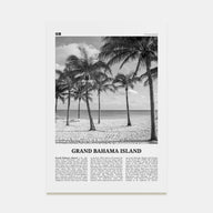 Grand Bahama Island Travel B&W Poster
