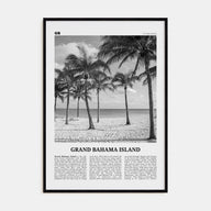 Grand Bahama Island Travel B&W Poster