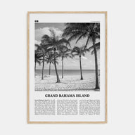 Grand Bahama Island Travel B&W Poster