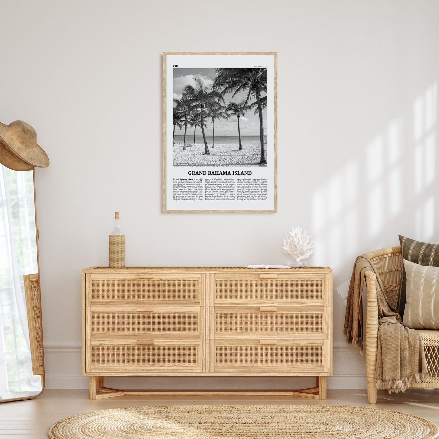 Grand Bahama Island Travel B&W Poster