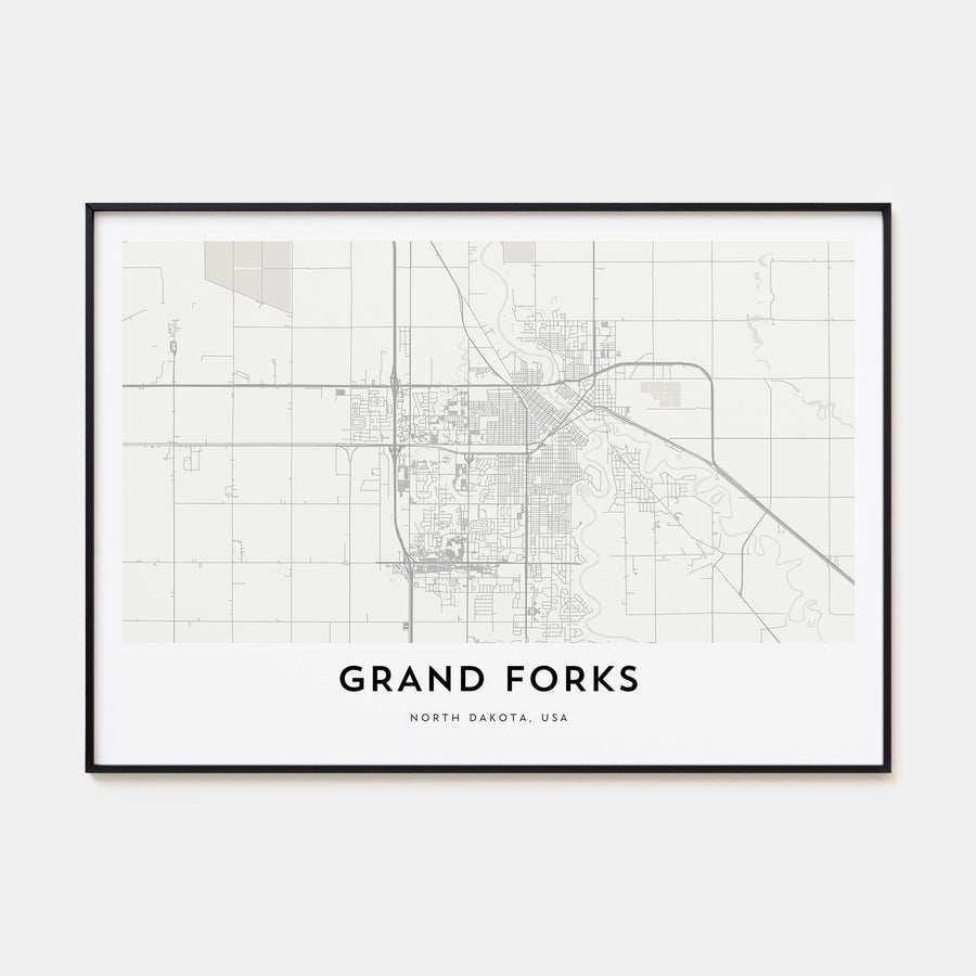 Grand Forks Map Landscape Poster