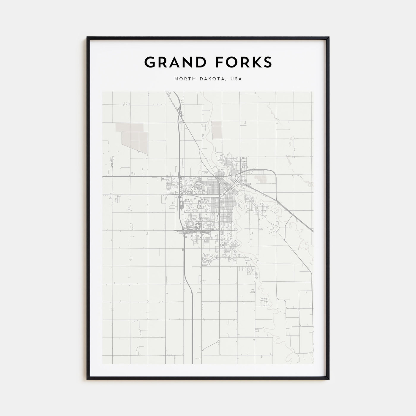 Grand Forks Map Portrait Poster