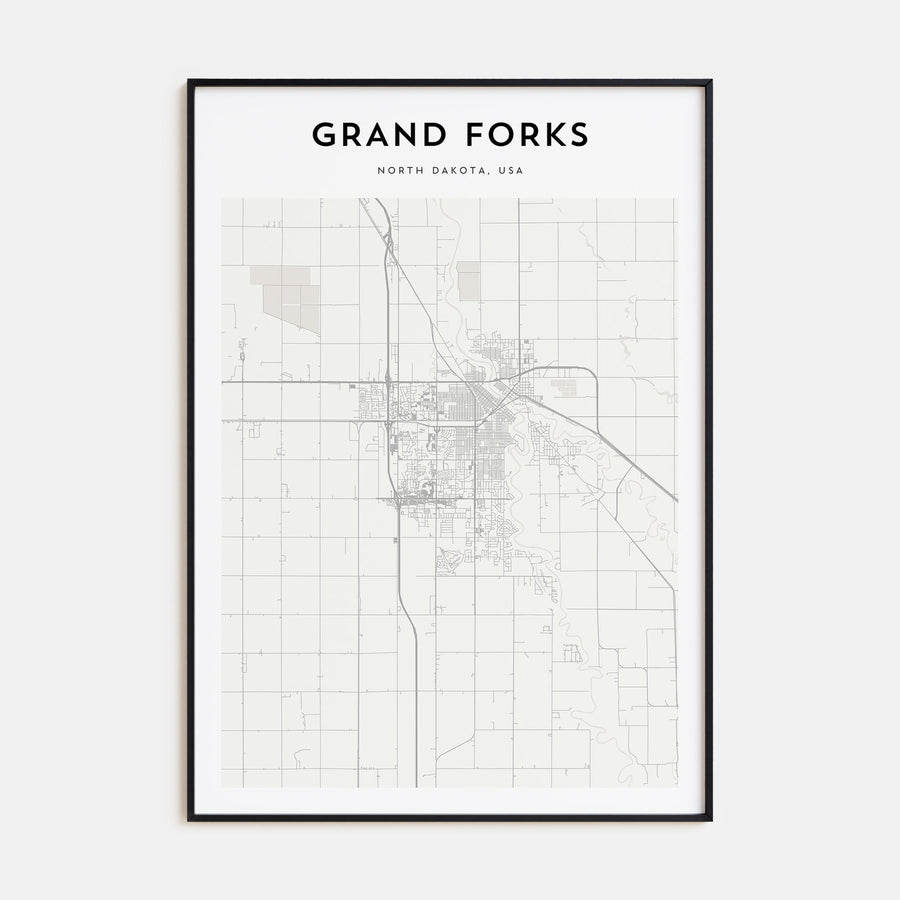 Grand Forks Map Portrait Poster