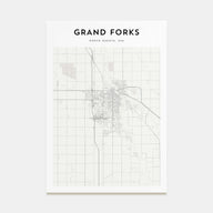 Grand Forks Map Portrait Poster