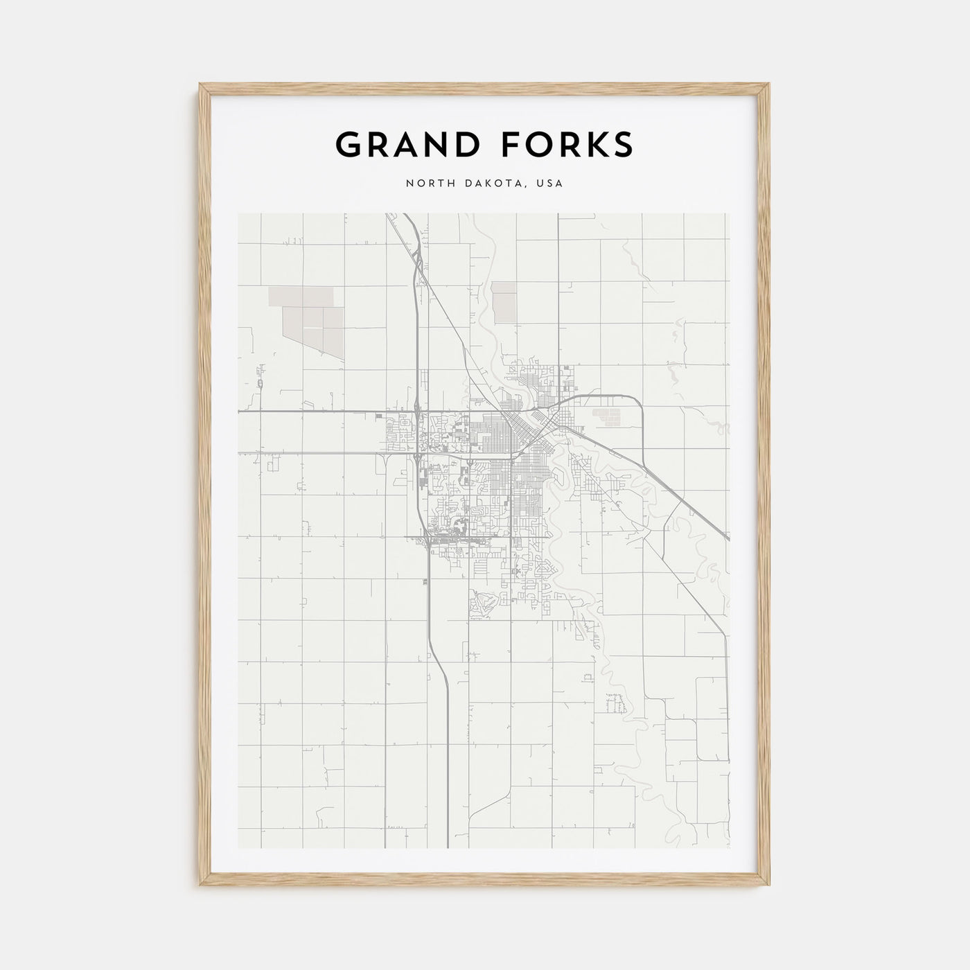Grand Forks Map Portrait Poster