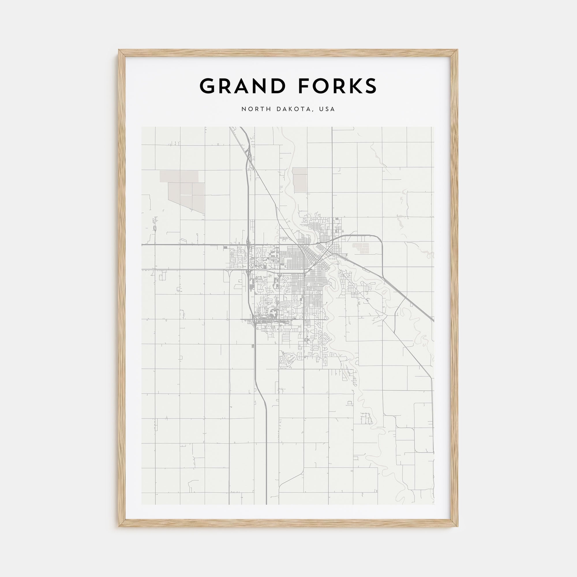 Grand Forks Map Portrait Poster