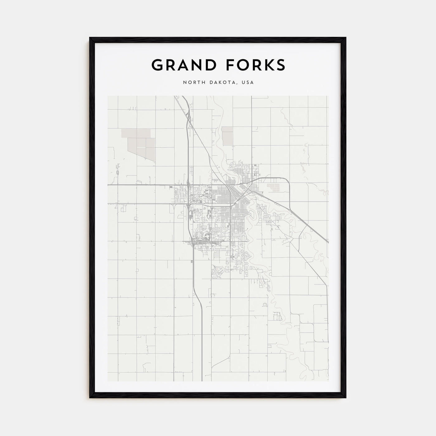 Grand Forks Map Portrait Poster