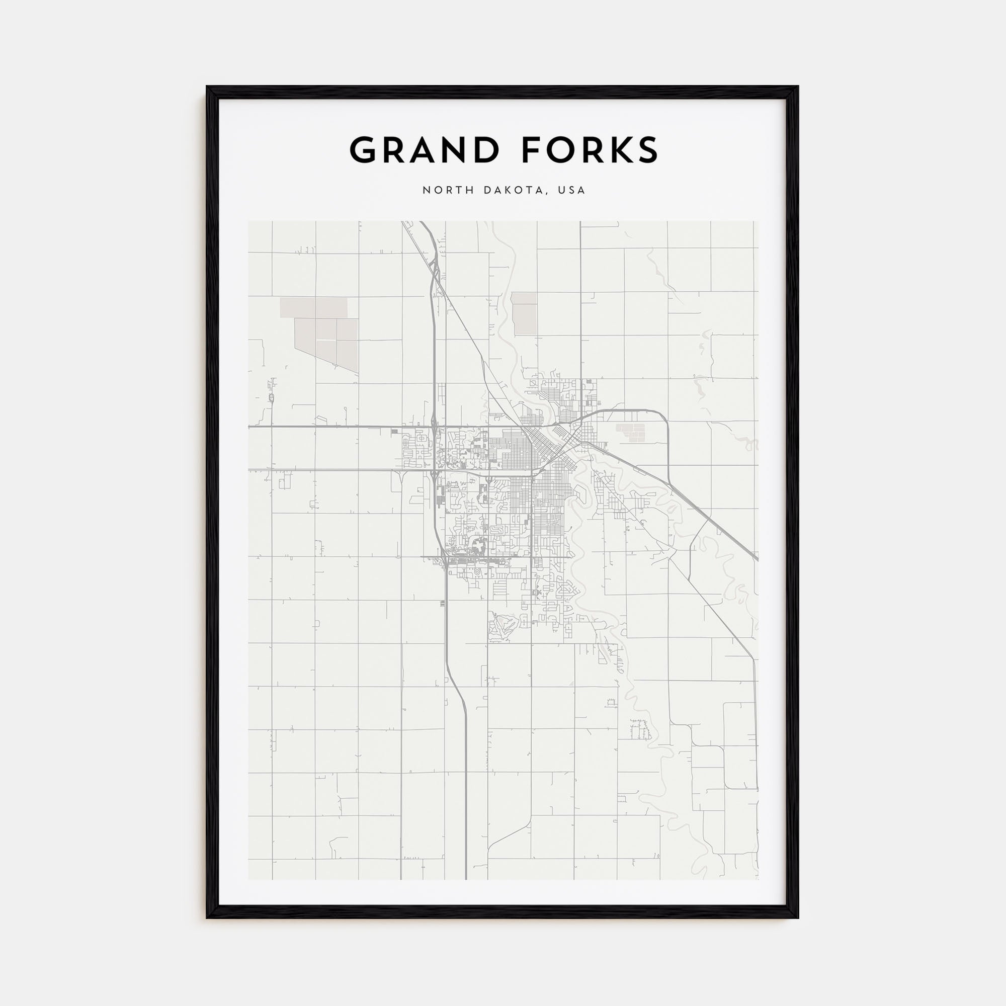 Grand Forks Map Portrait Poster