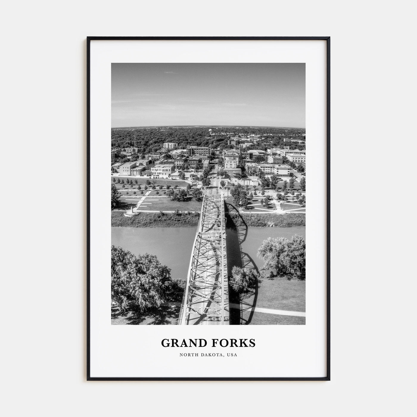 Grand Forks Portrait B&W Poster