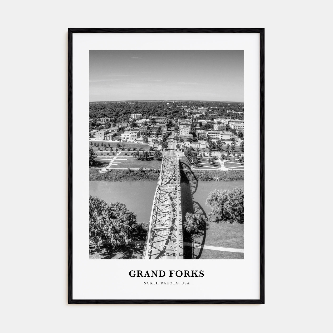 Grand Forks Portrait B&W Poster