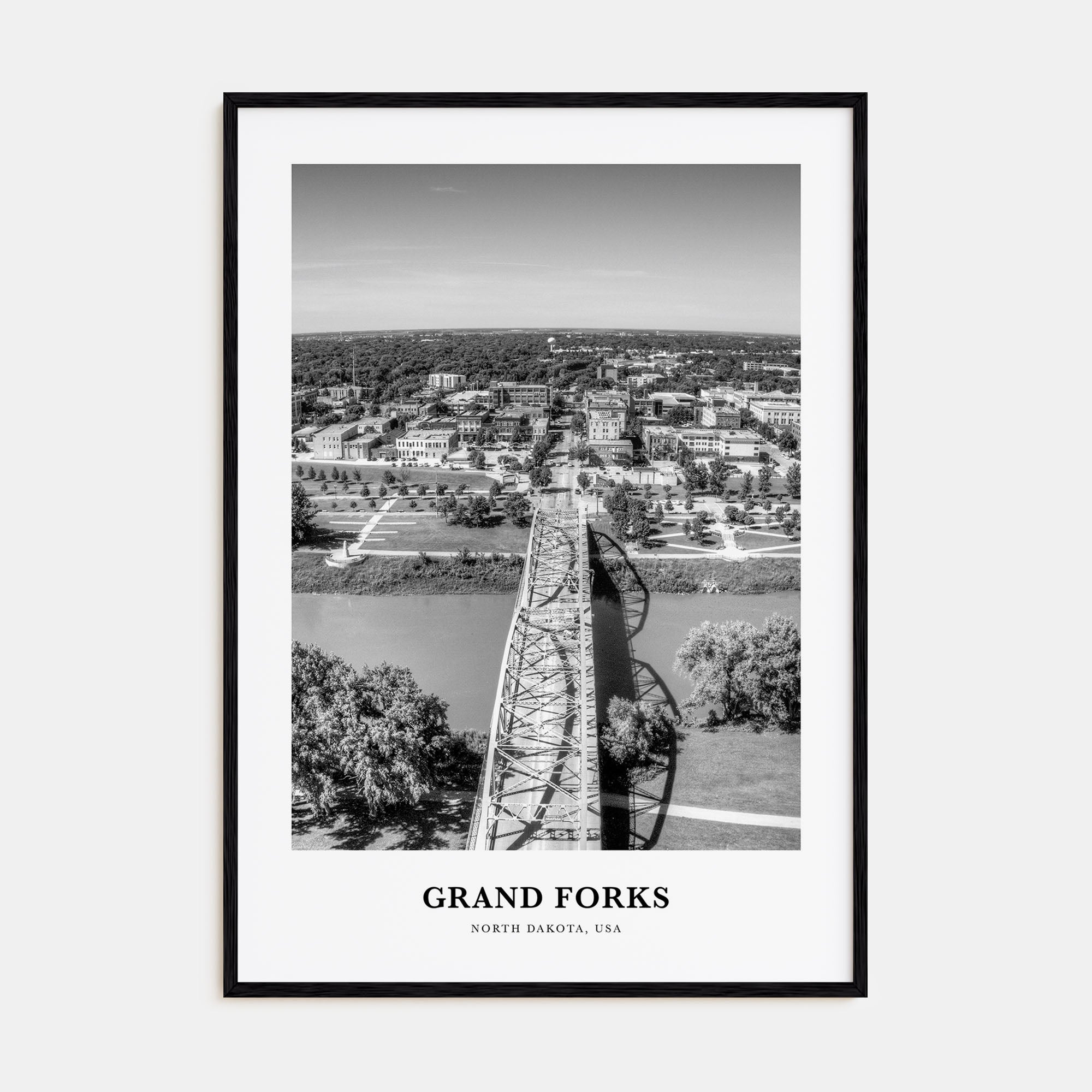 Grand Forks Portrait B&W Poster