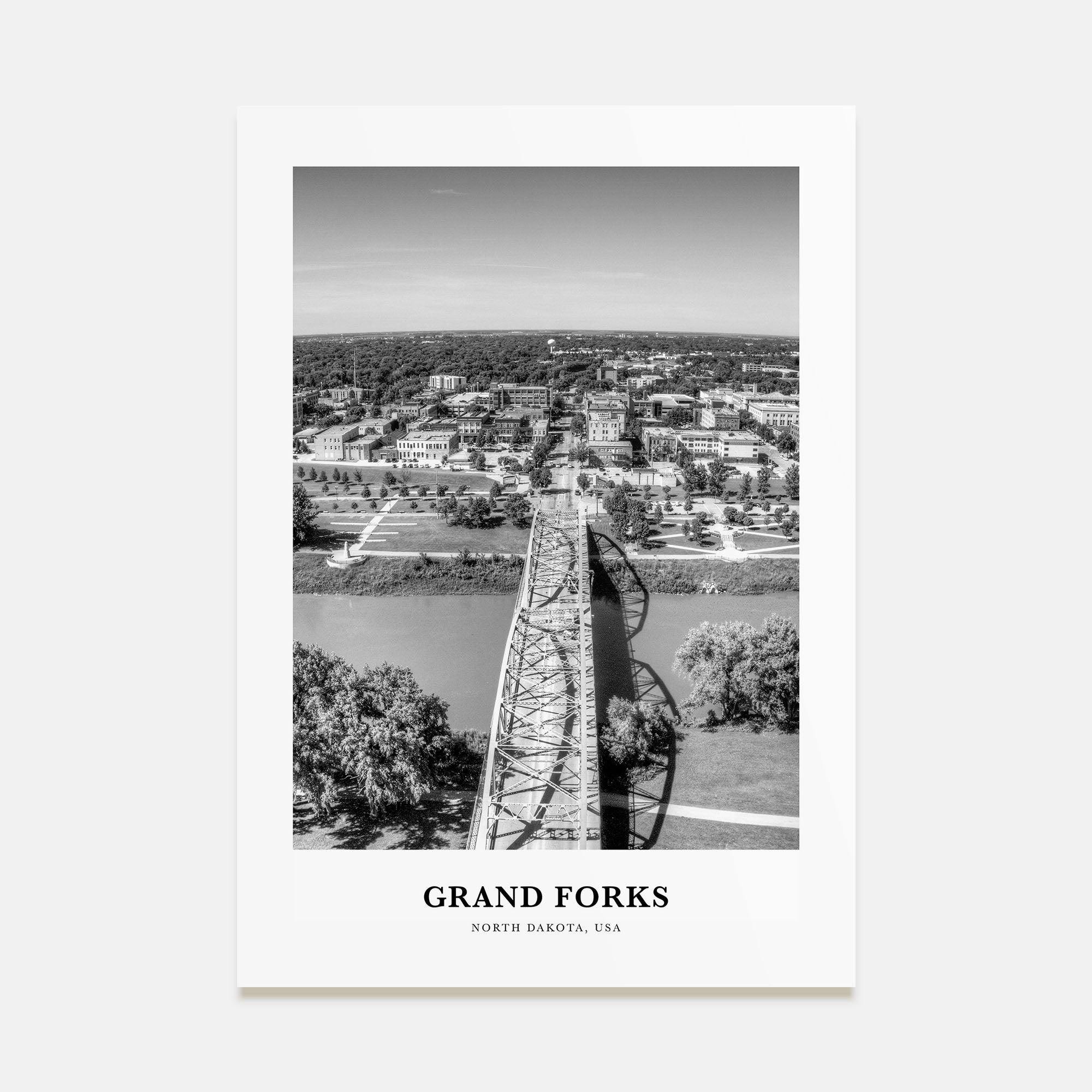 Grand Forks Portrait B&W Poster