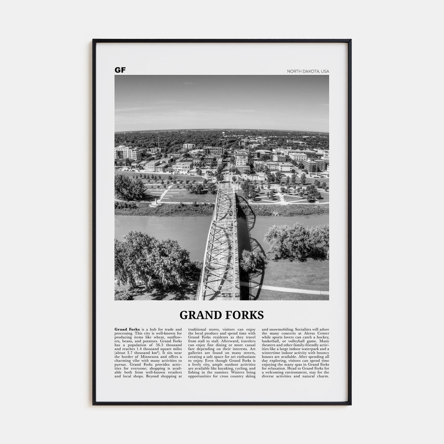 Grand Forks Travel B&W Poster