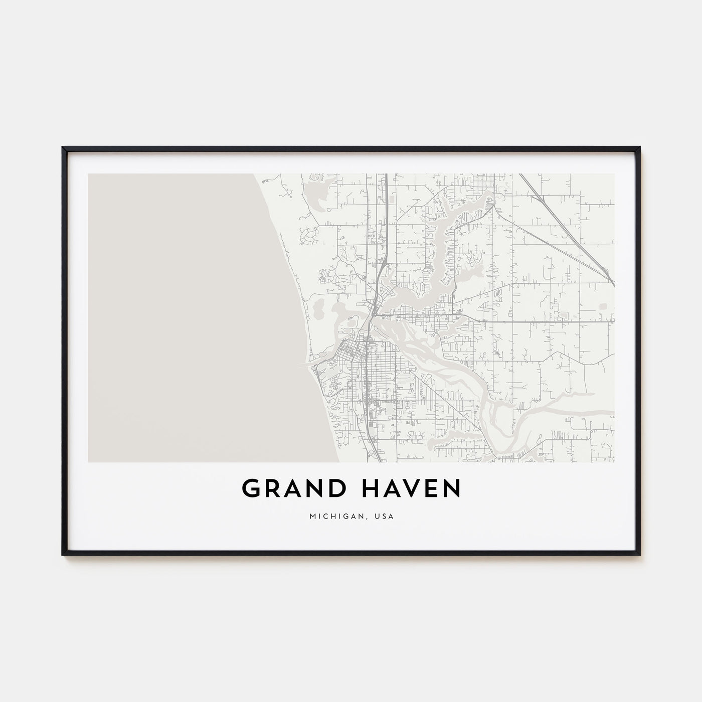 Grand Haven Map Landscape Poster