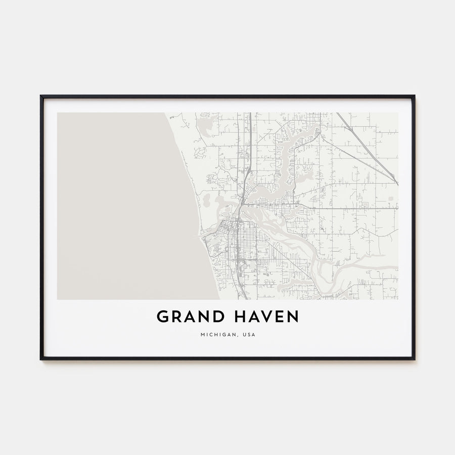 Grand Haven Map Landscape Poster