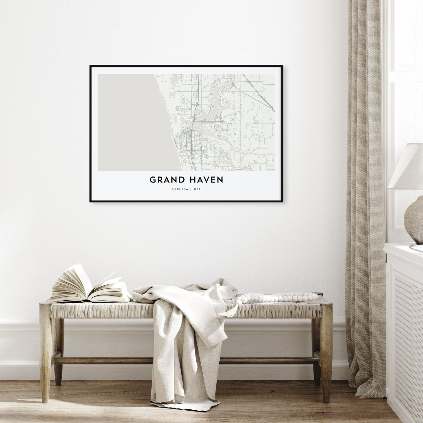 Grand Haven Map Landscape Poster