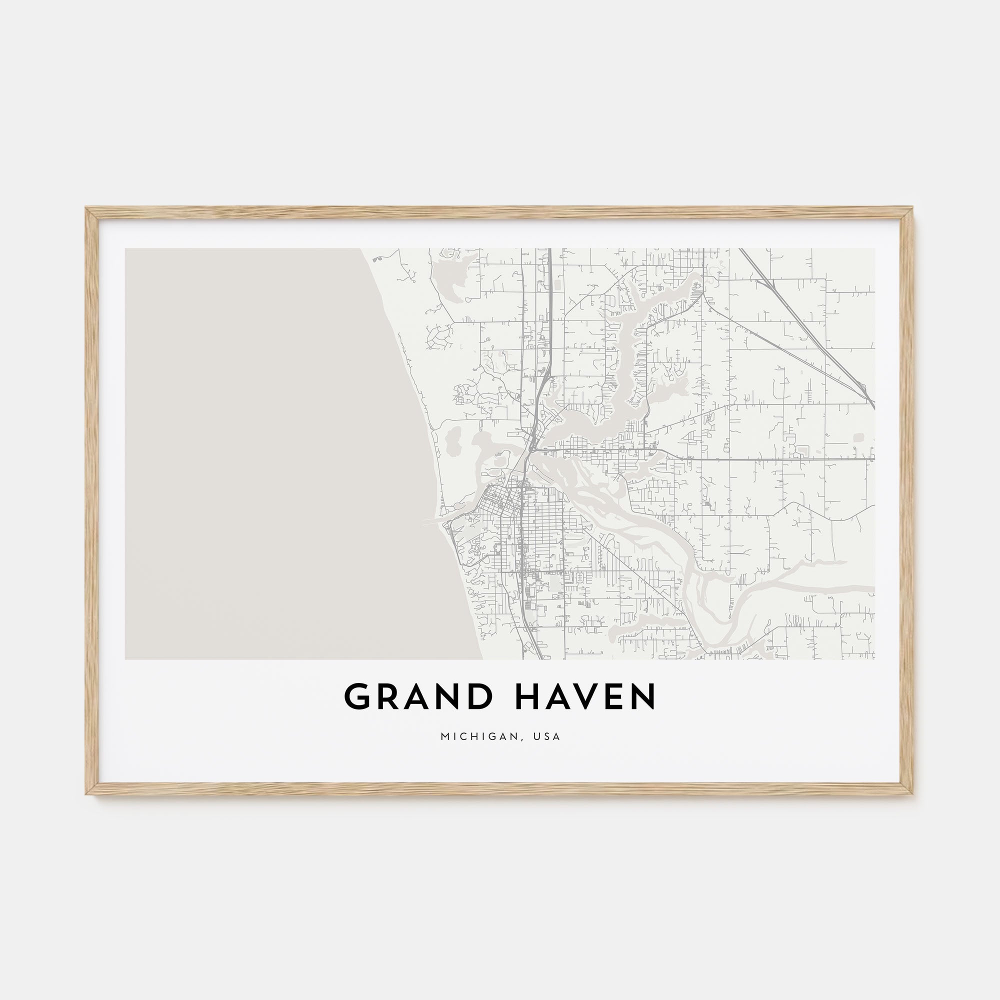 Grand Haven Map Landscape Poster