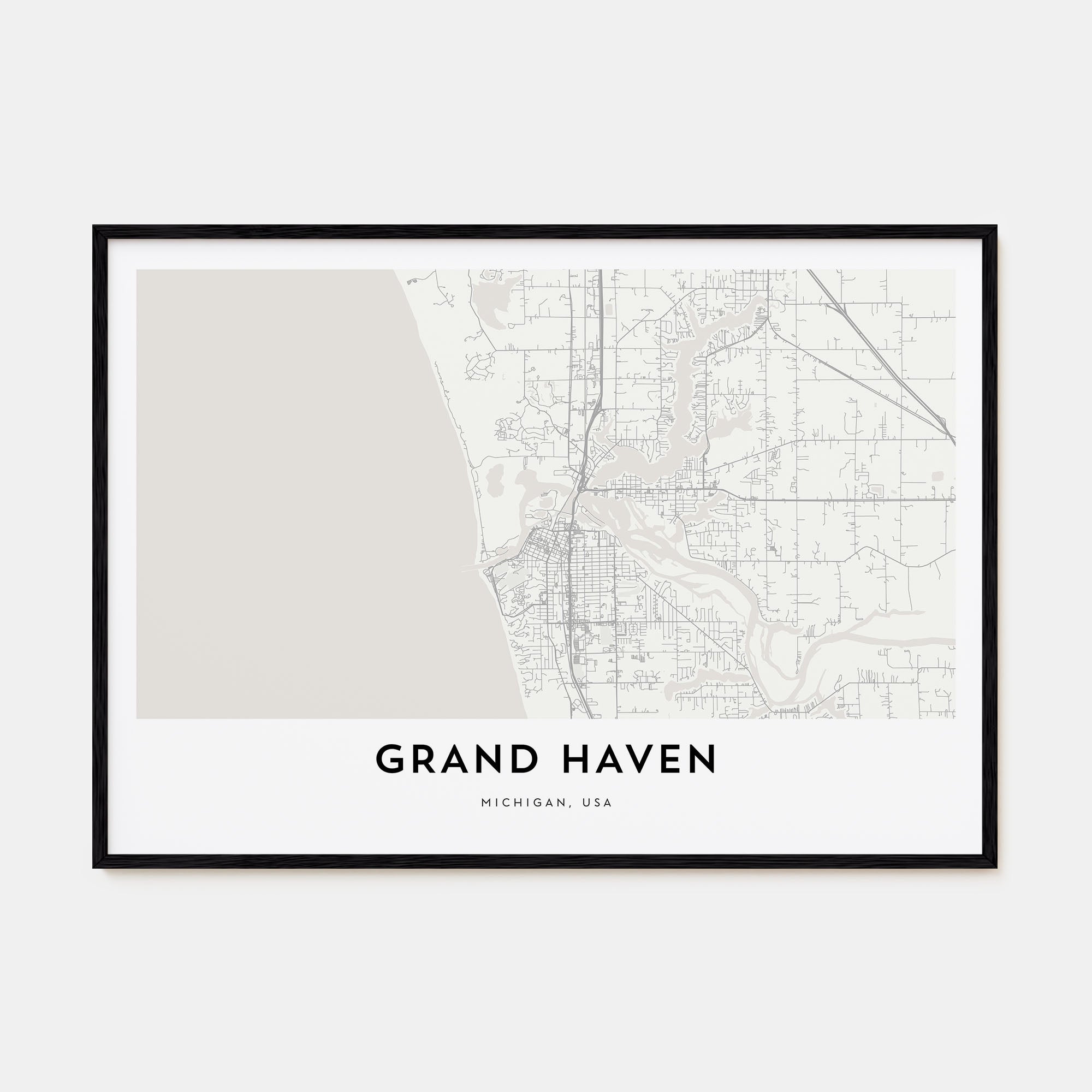 Grand Haven Map Landscape Poster