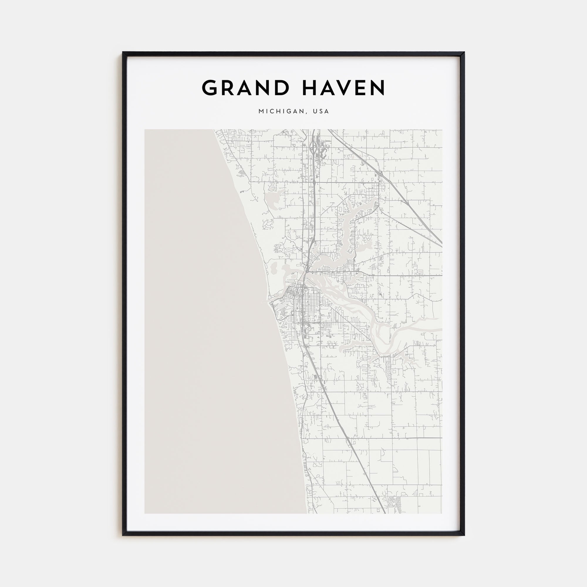 Grand Haven Map Portrait Poster
