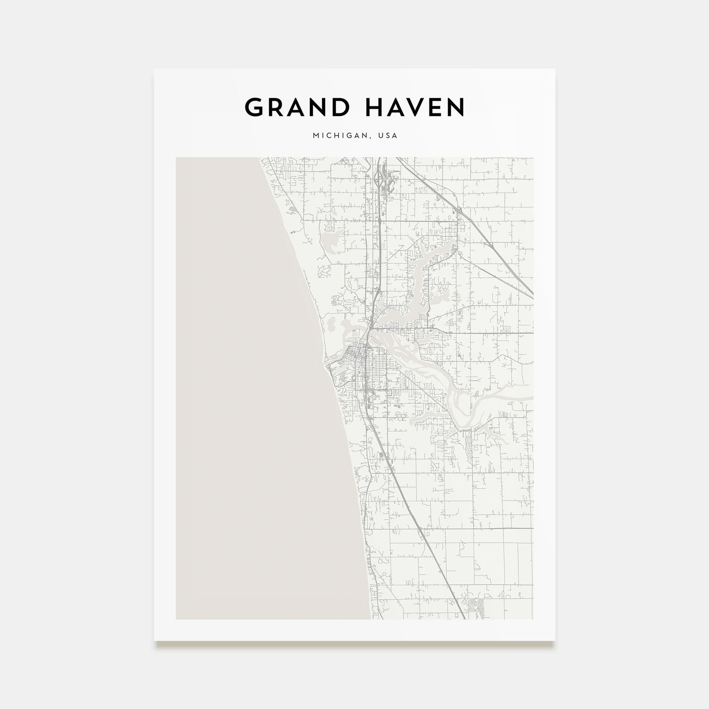 Grand Haven Map Portrait Poster