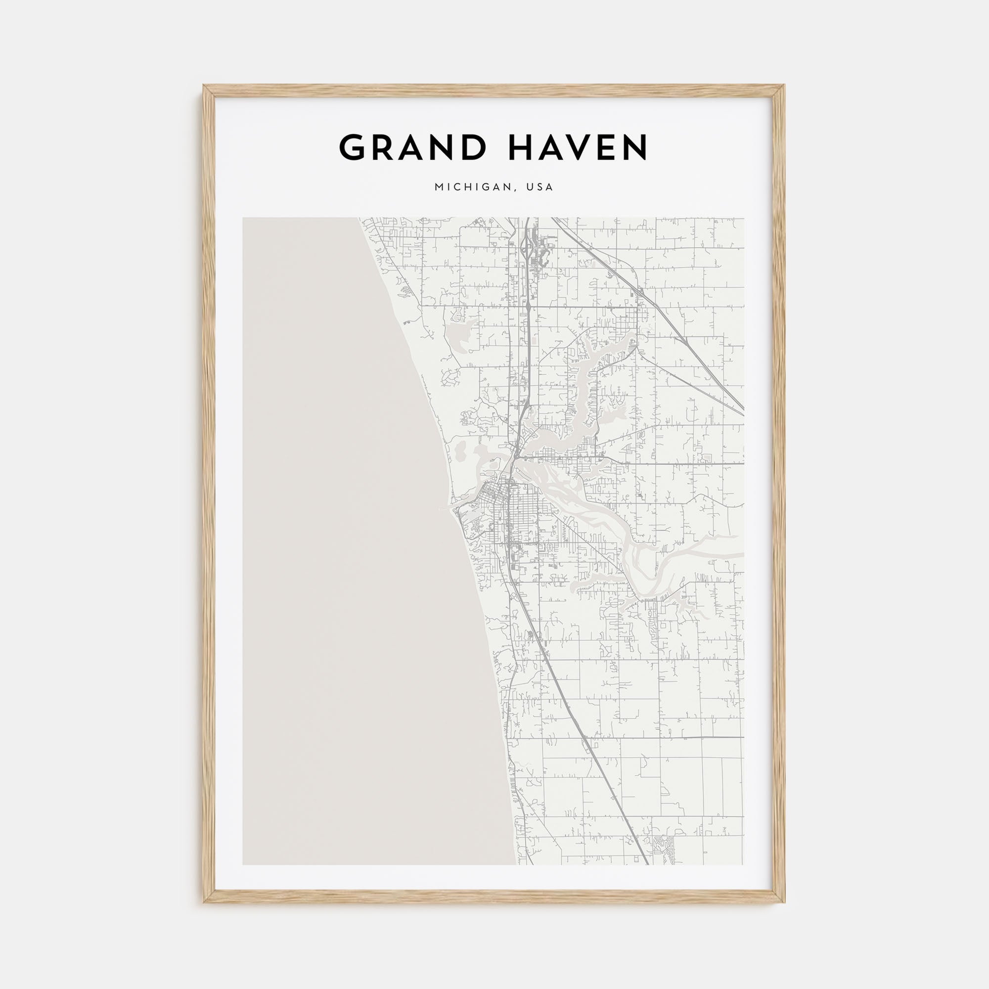 Grand Haven Map Portrait Poster