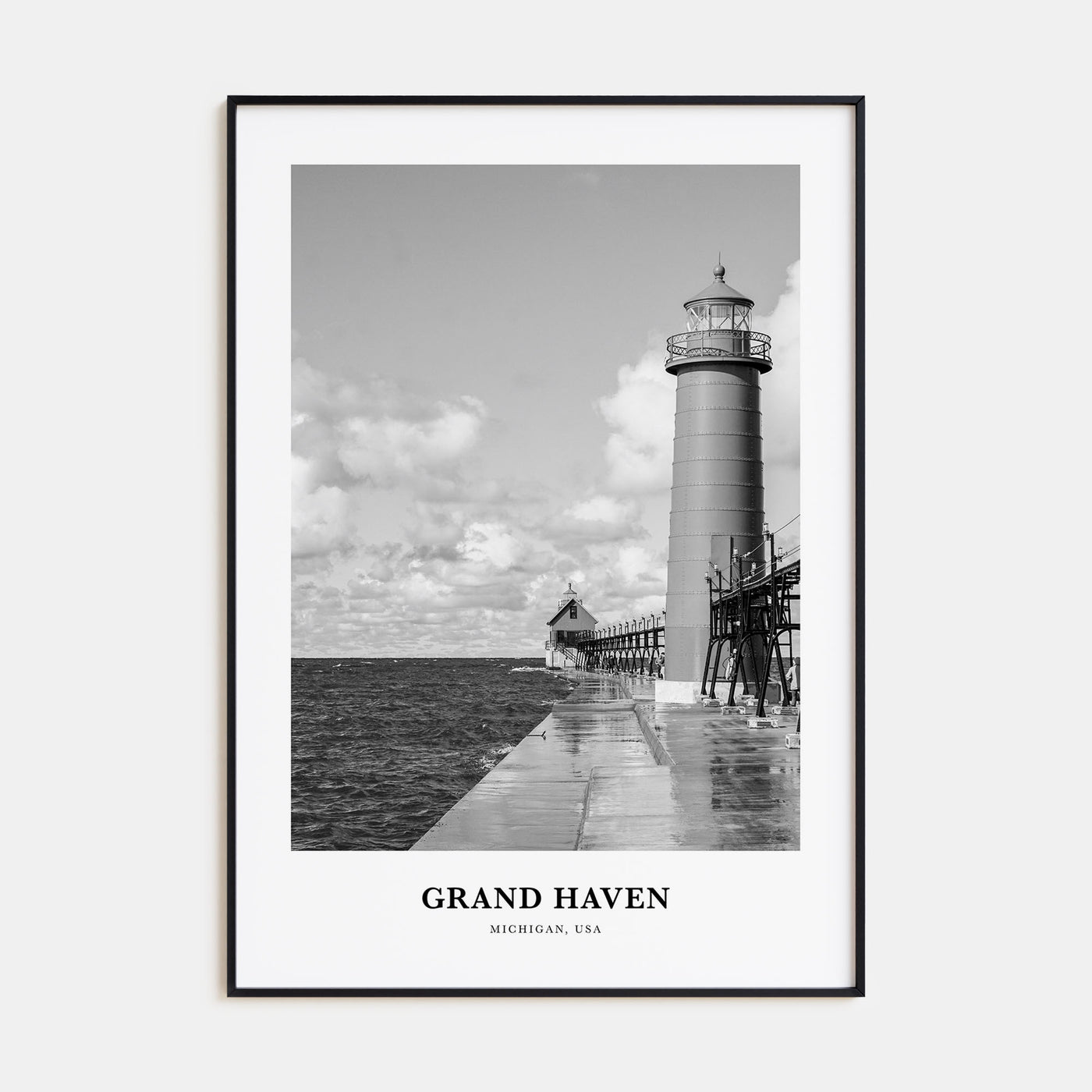 Grand Haven Portrait B&W Poster