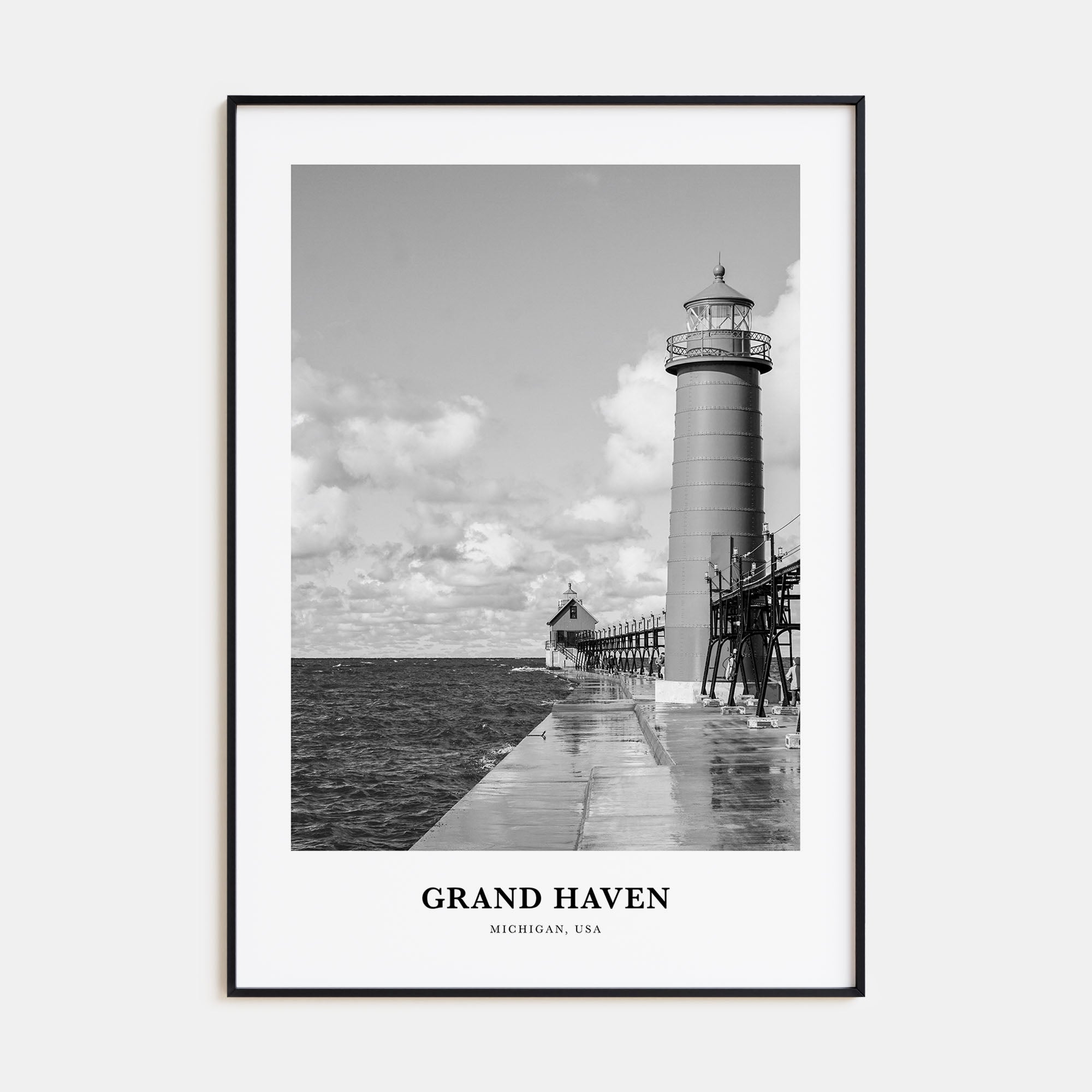 Grand Haven Portrait B&W Poster