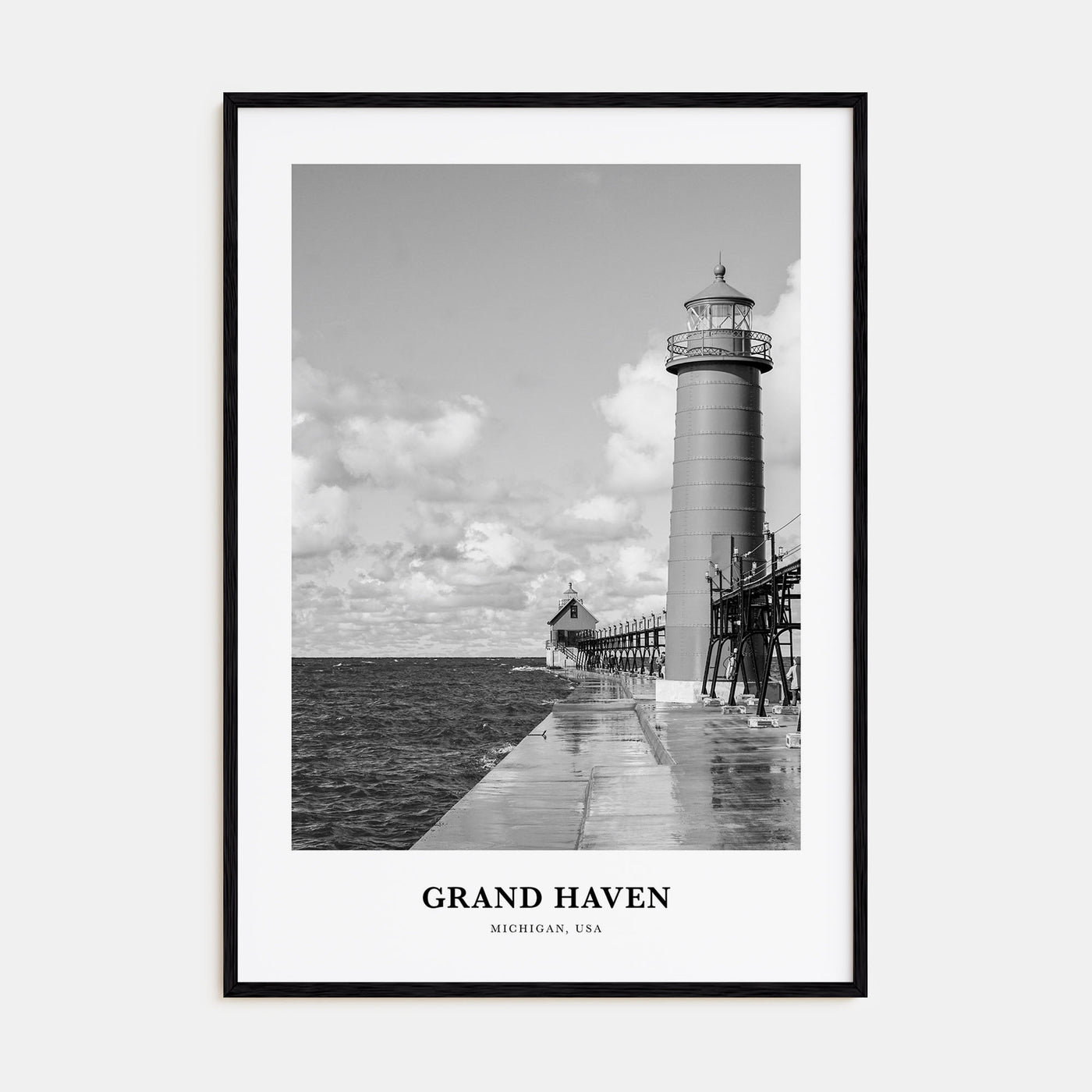 Grand Haven Portrait B&W Poster