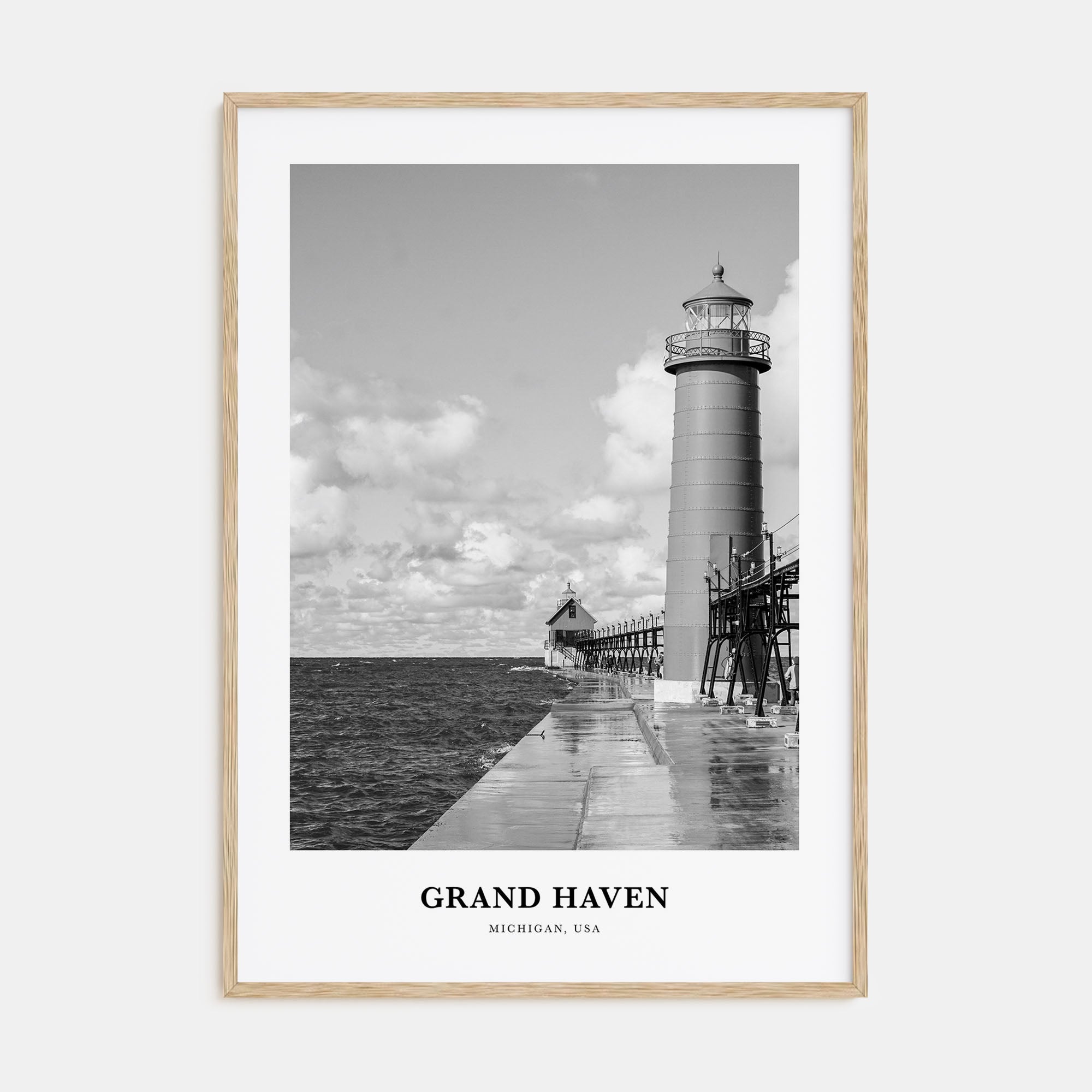 Grand Haven Portrait B&W Poster