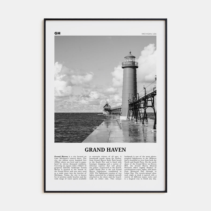 Grand Haven Travel B&W Poster