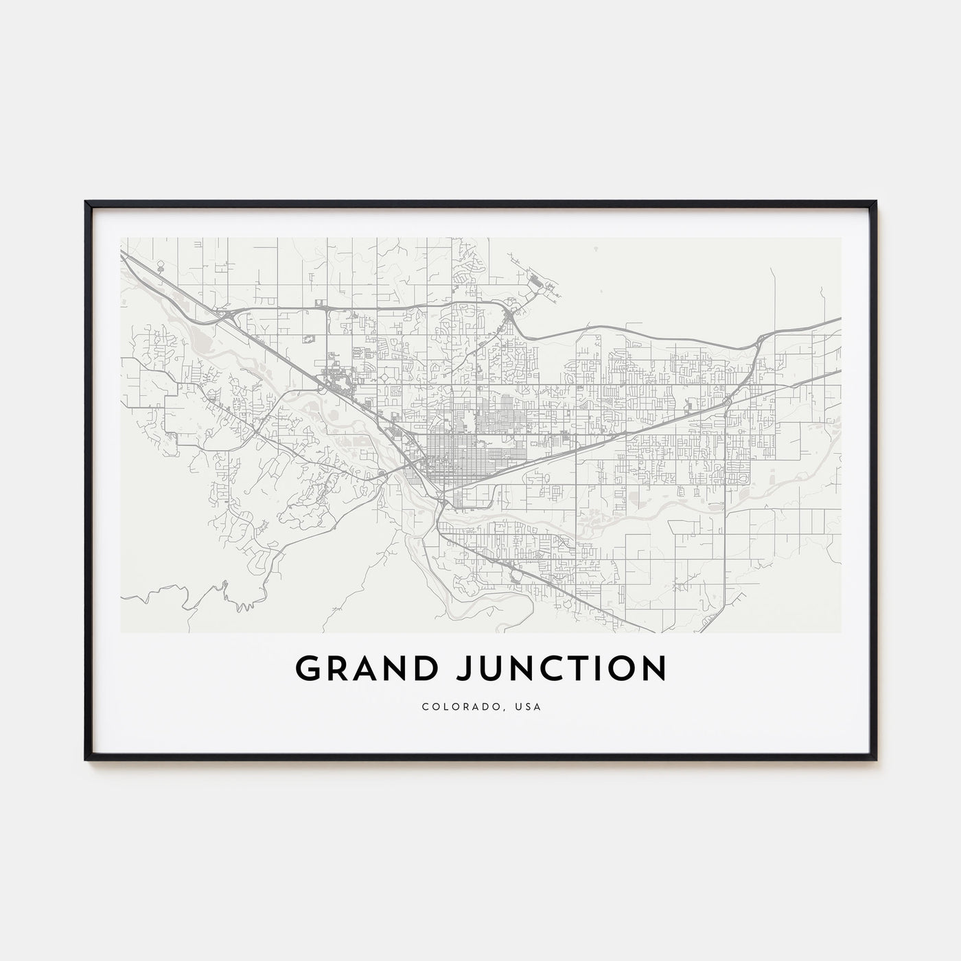 Grand Junction Map Landscape Poster