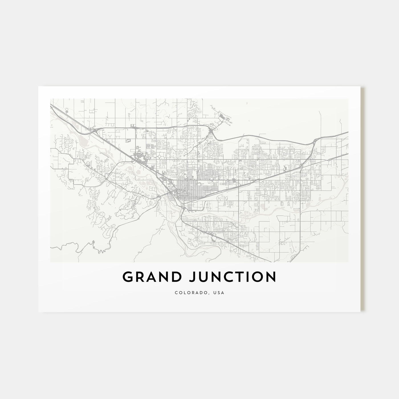 Grand Junction Map Landscape Poster
