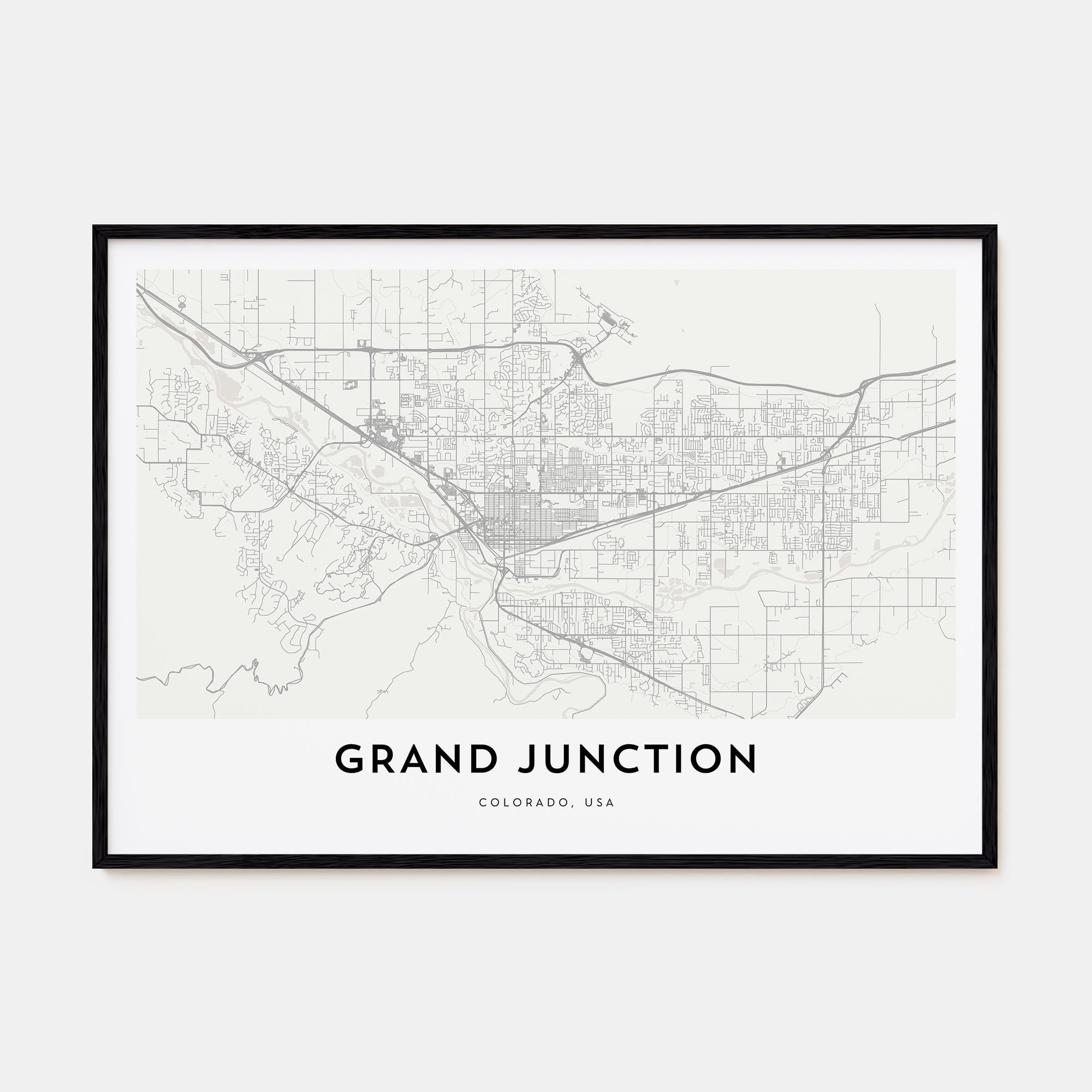 Grand Junction Map Landscape Poster