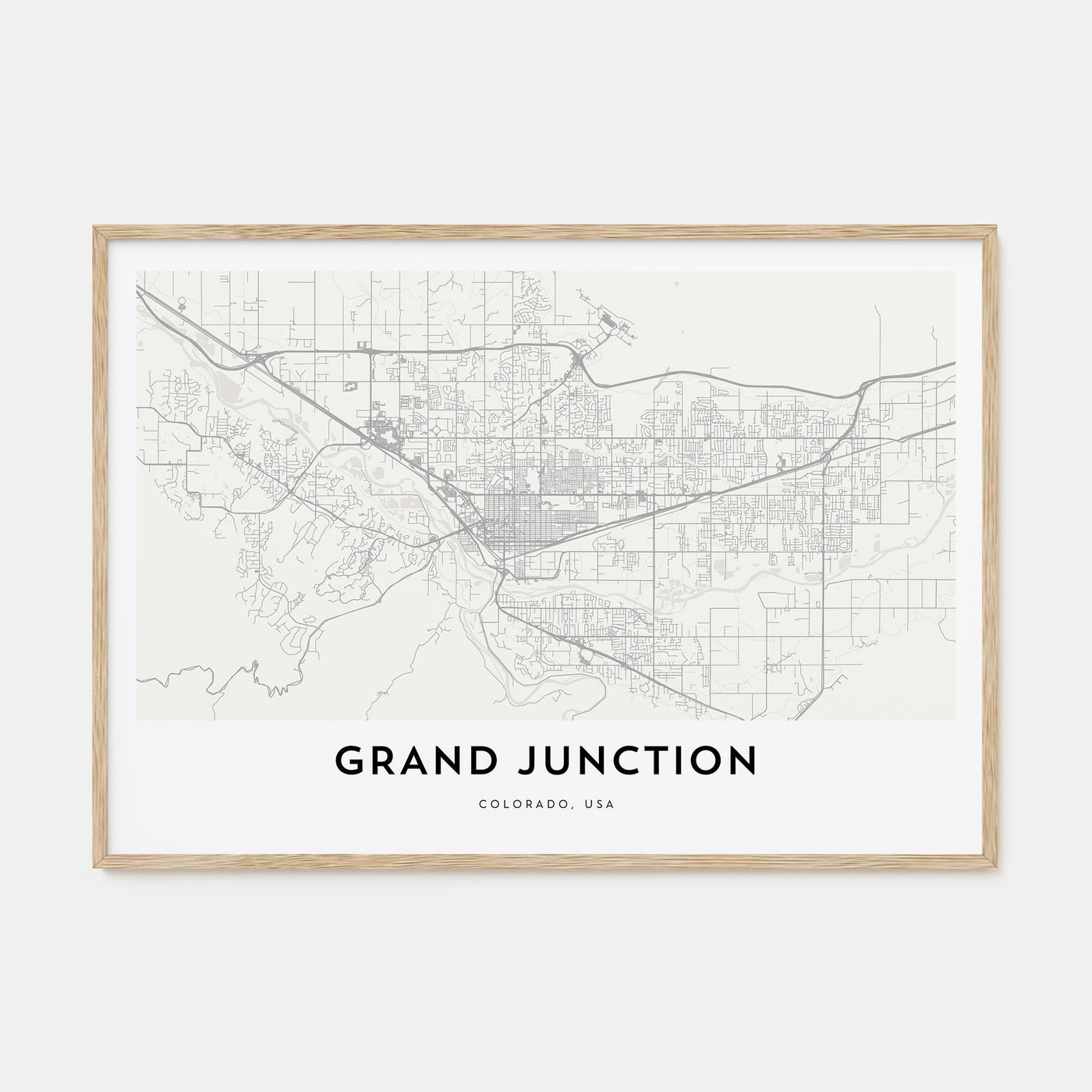 Grand Junction Map Landscape Poster