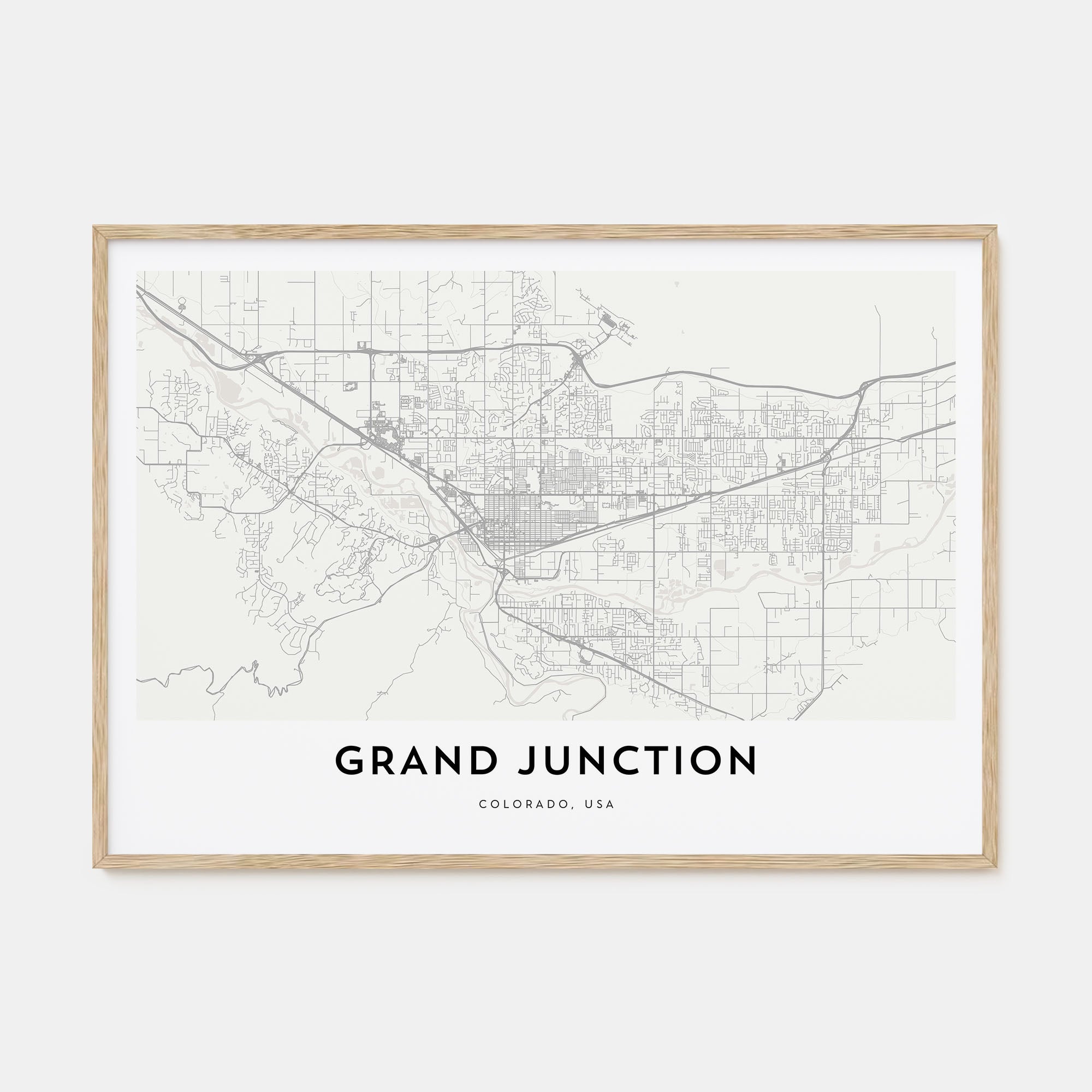 Grand Junction Map Landscape Poster