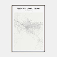 Grand Junction Map Portrait Poster