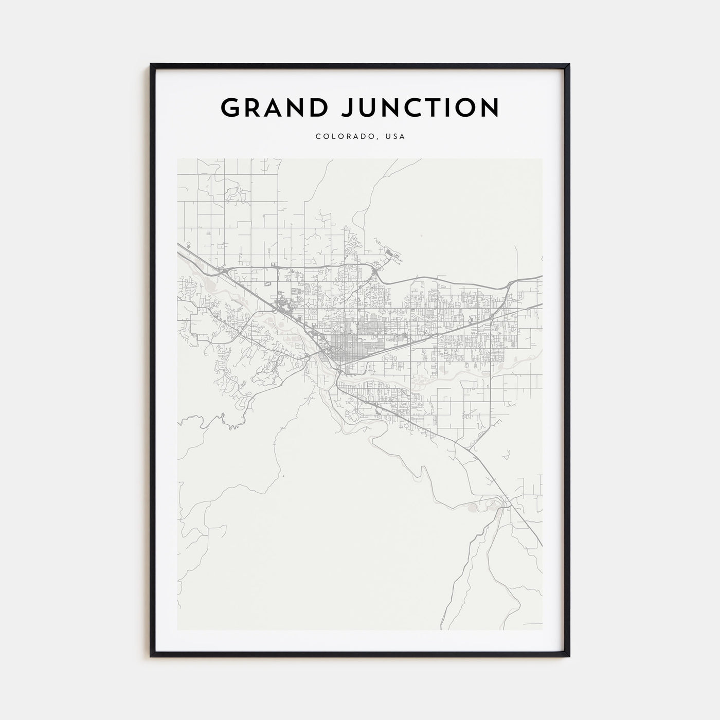 Grand Junction Map Portrait Poster