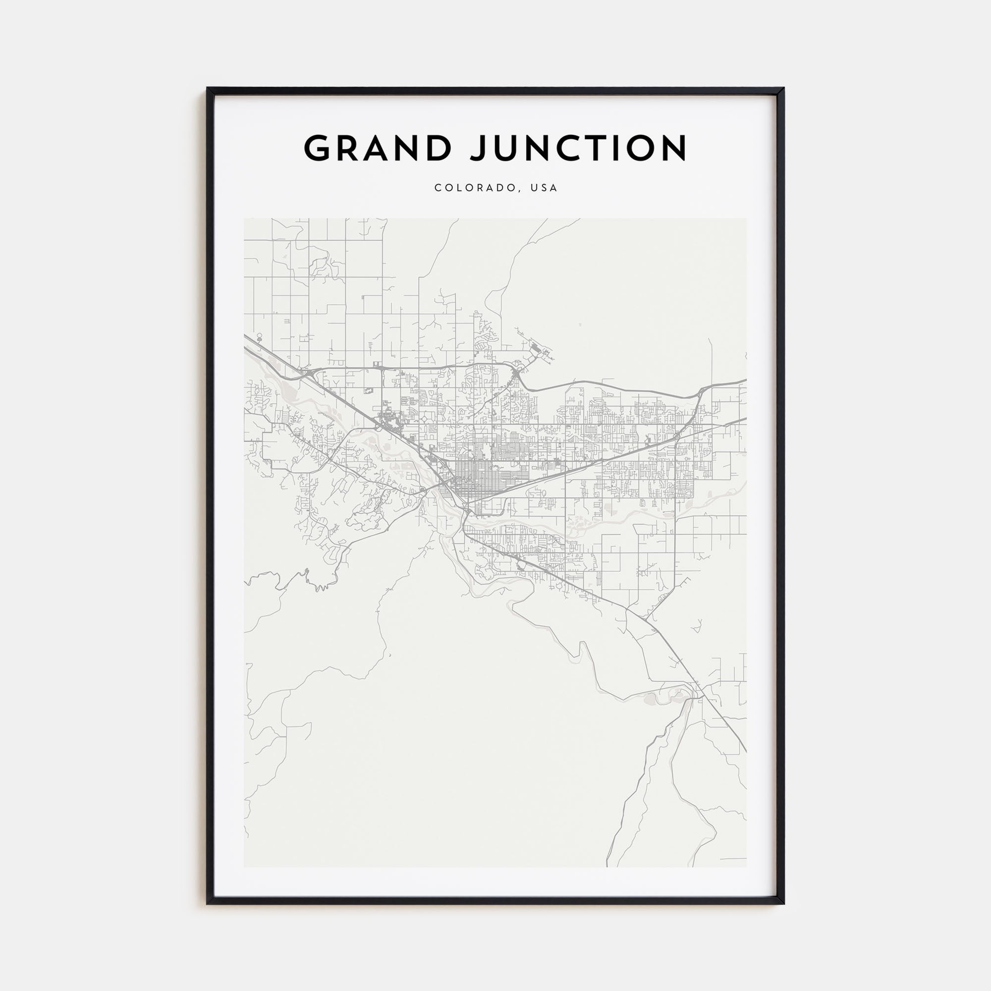 Grand Junction Map Portrait Poster
