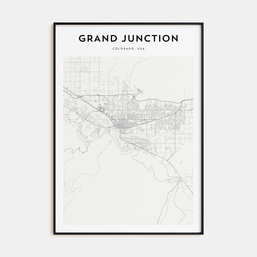 Grand Junction Map Portrait Poster