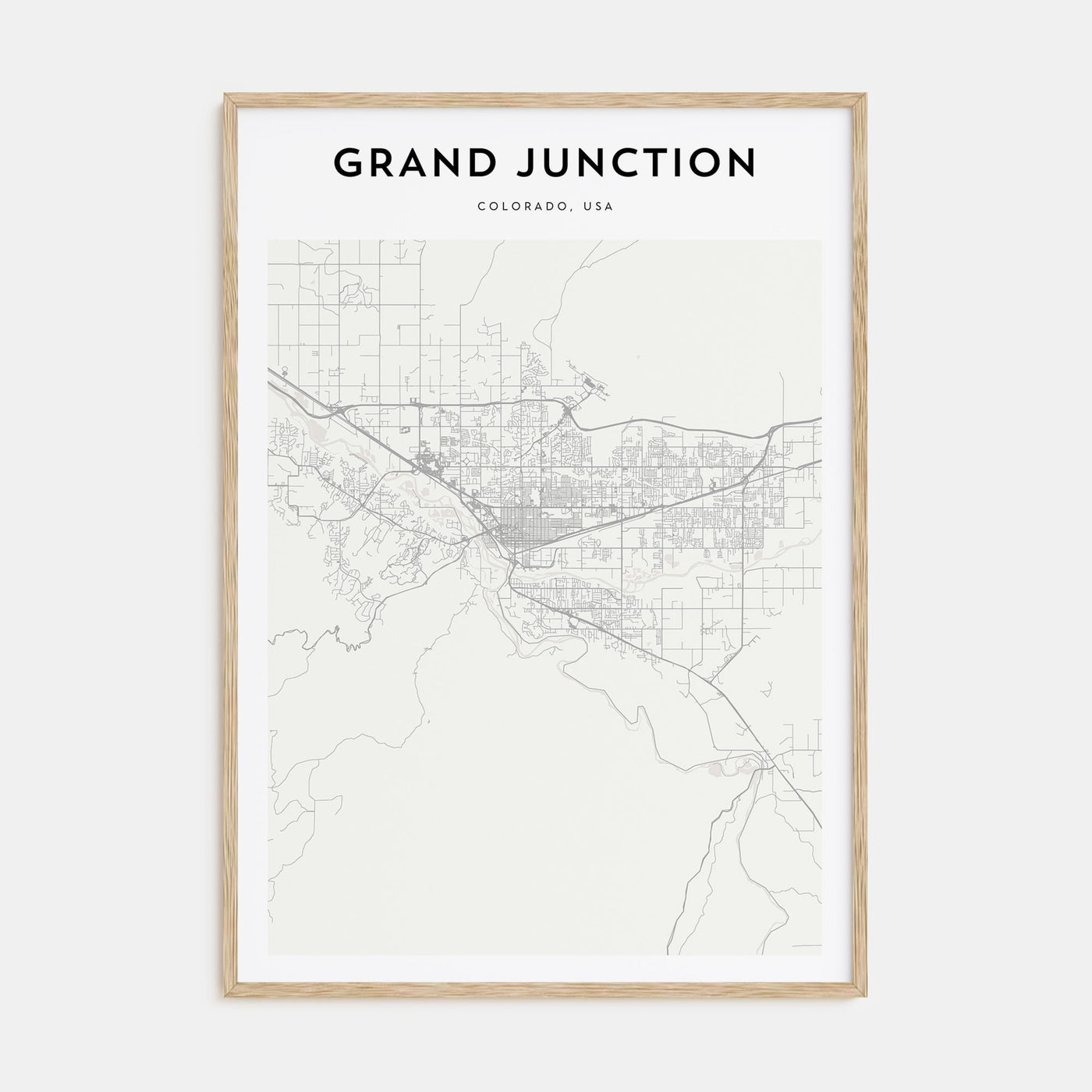 Grand Junction Map Portrait Poster