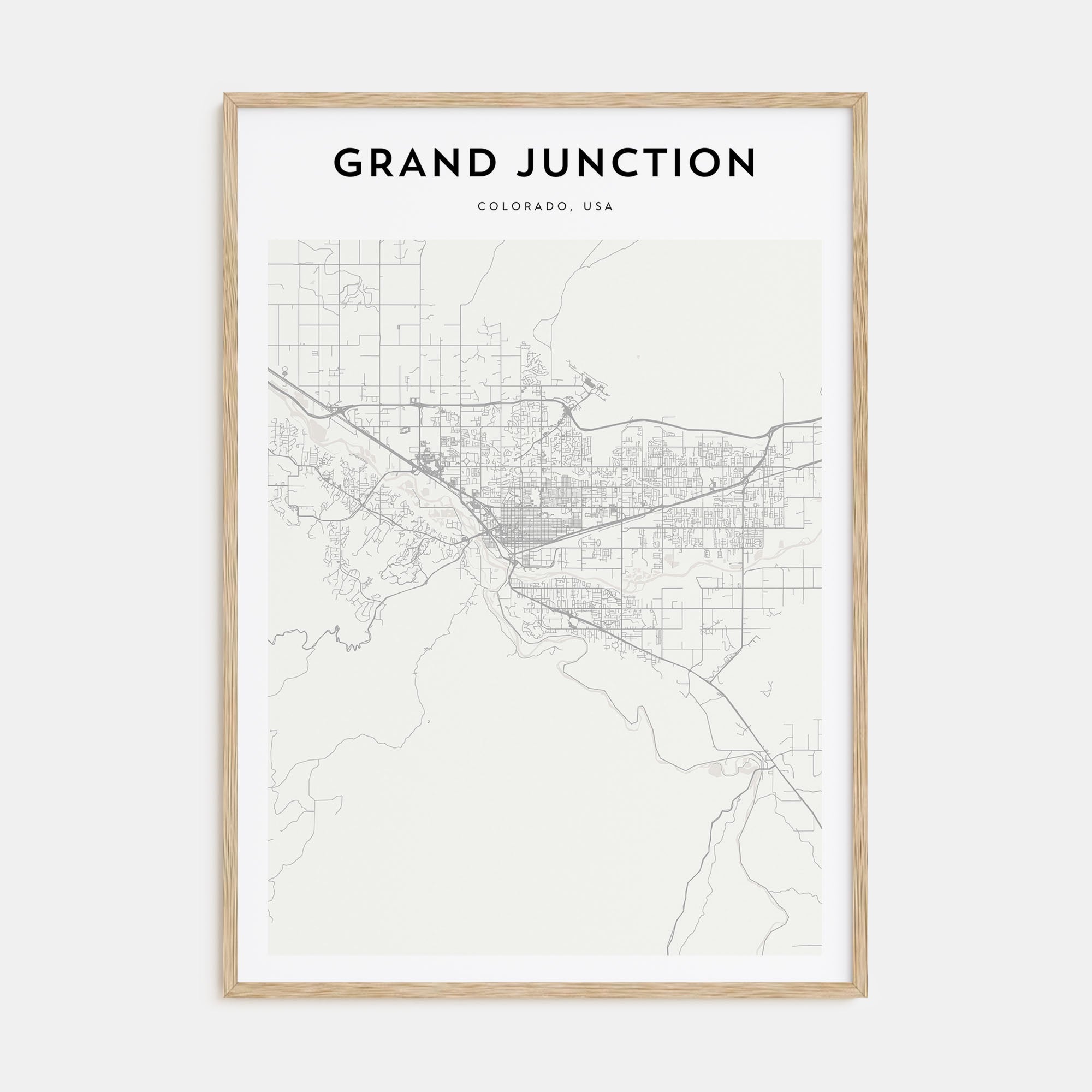 Grand Junction Map Portrait Poster