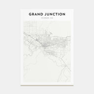 Grand Junction Map Portrait Poster