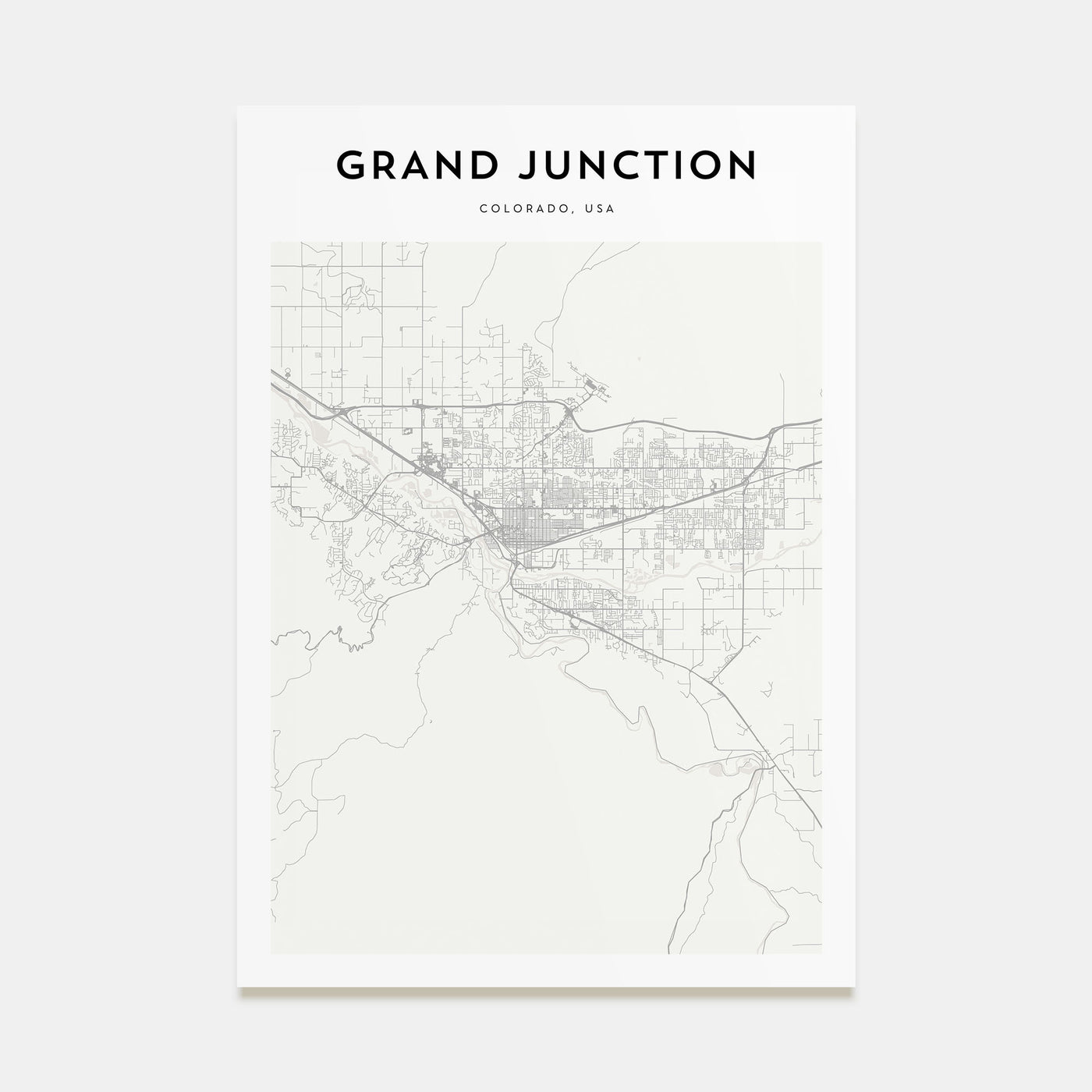 Grand Junction Map Portrait Poster